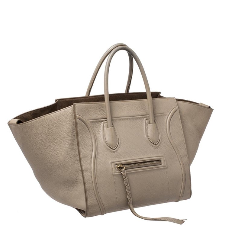 Celine Beige Leather Medium Phantom Luggage Tote For Sale at 1stDibs