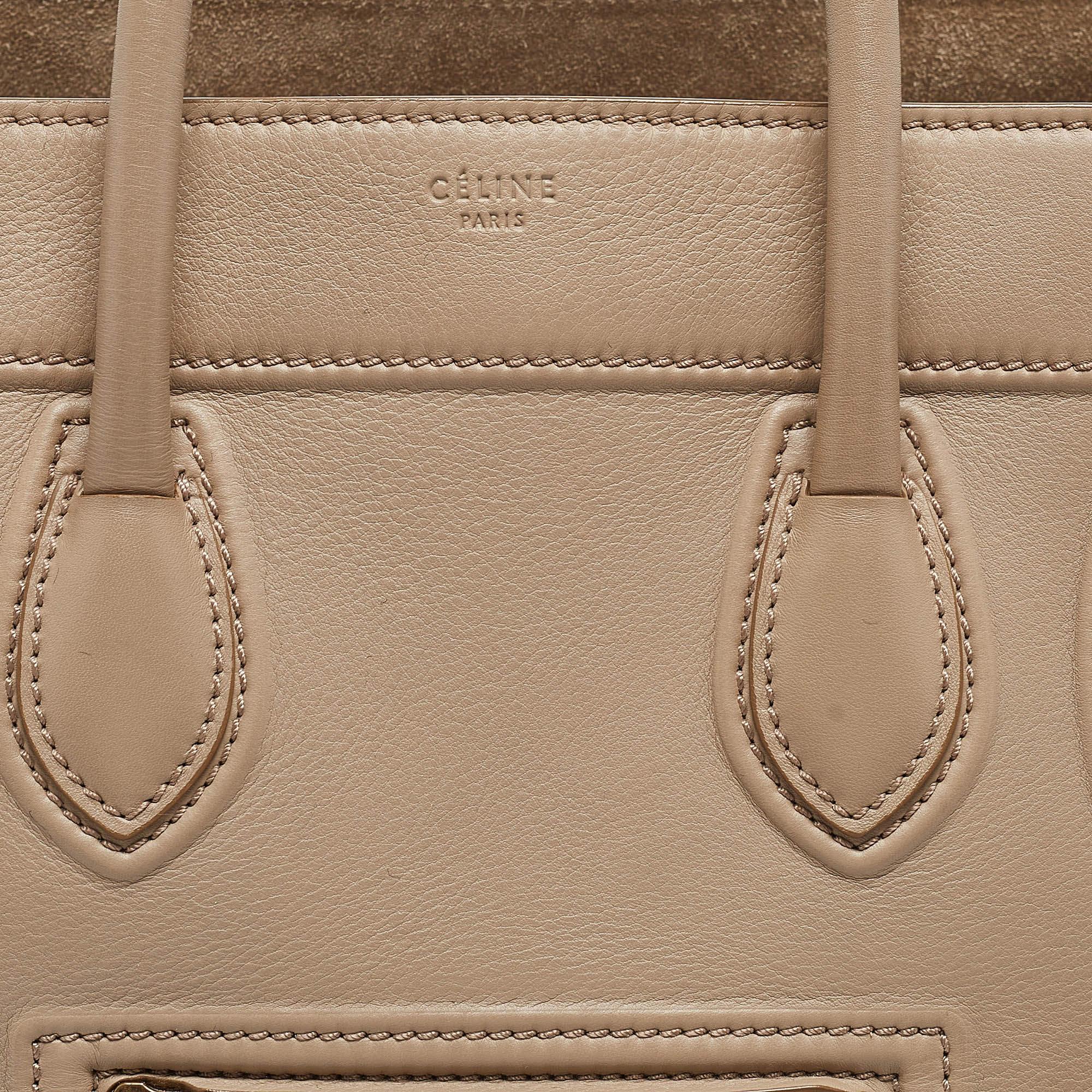 Celine Beige Leather Medium Phantom Luggage Tote 1