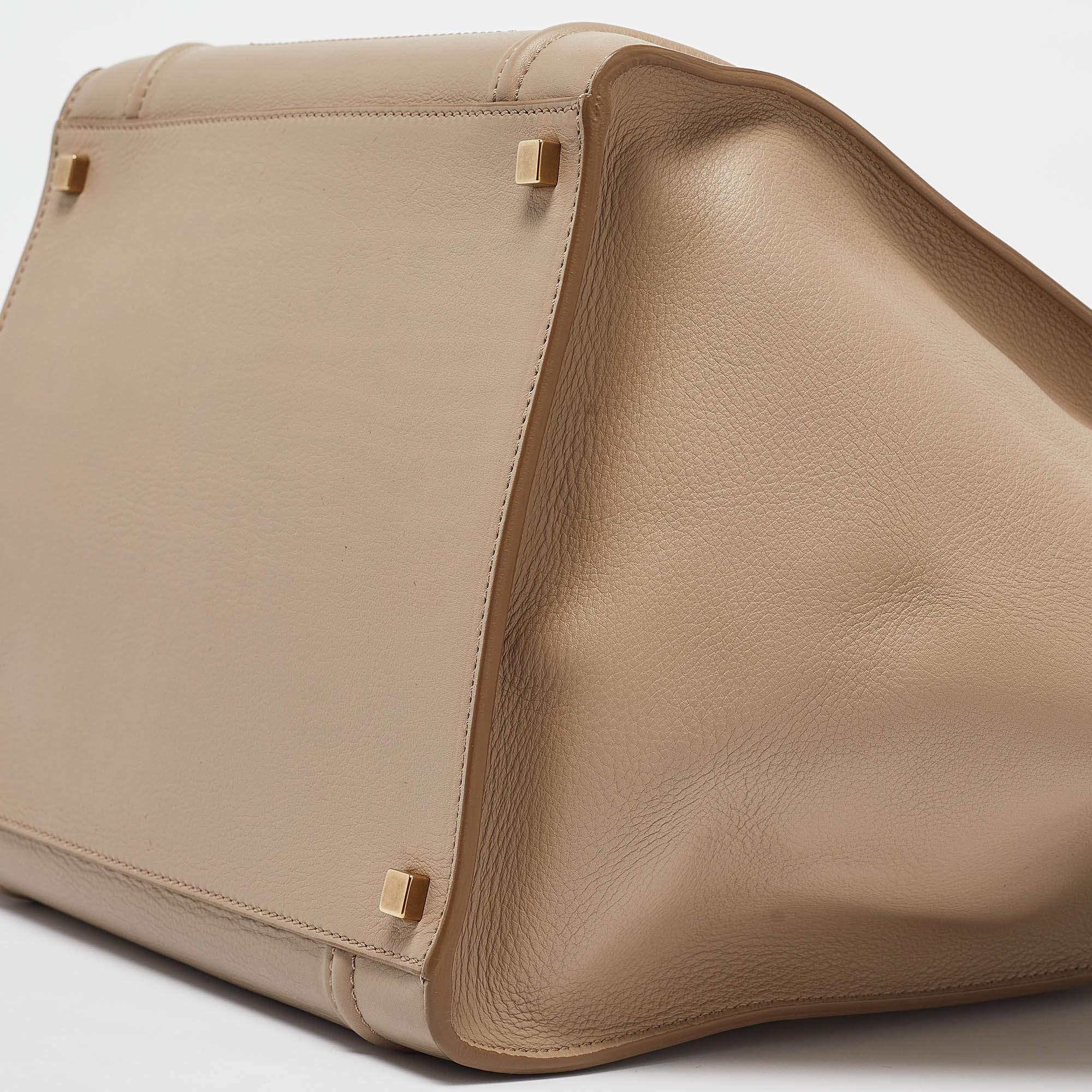 Celine Beige Leather Medium Phantom Luggage Tote 5