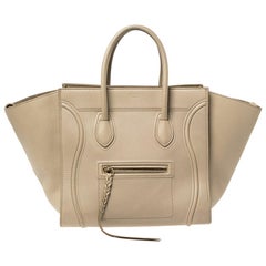 Celine Beige Leather Medium Phantom Luggage Tote