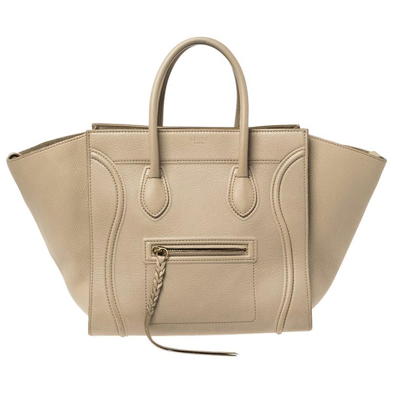 Celine Beige Leather Medium Phantom Luggage Tote at 1stDibs