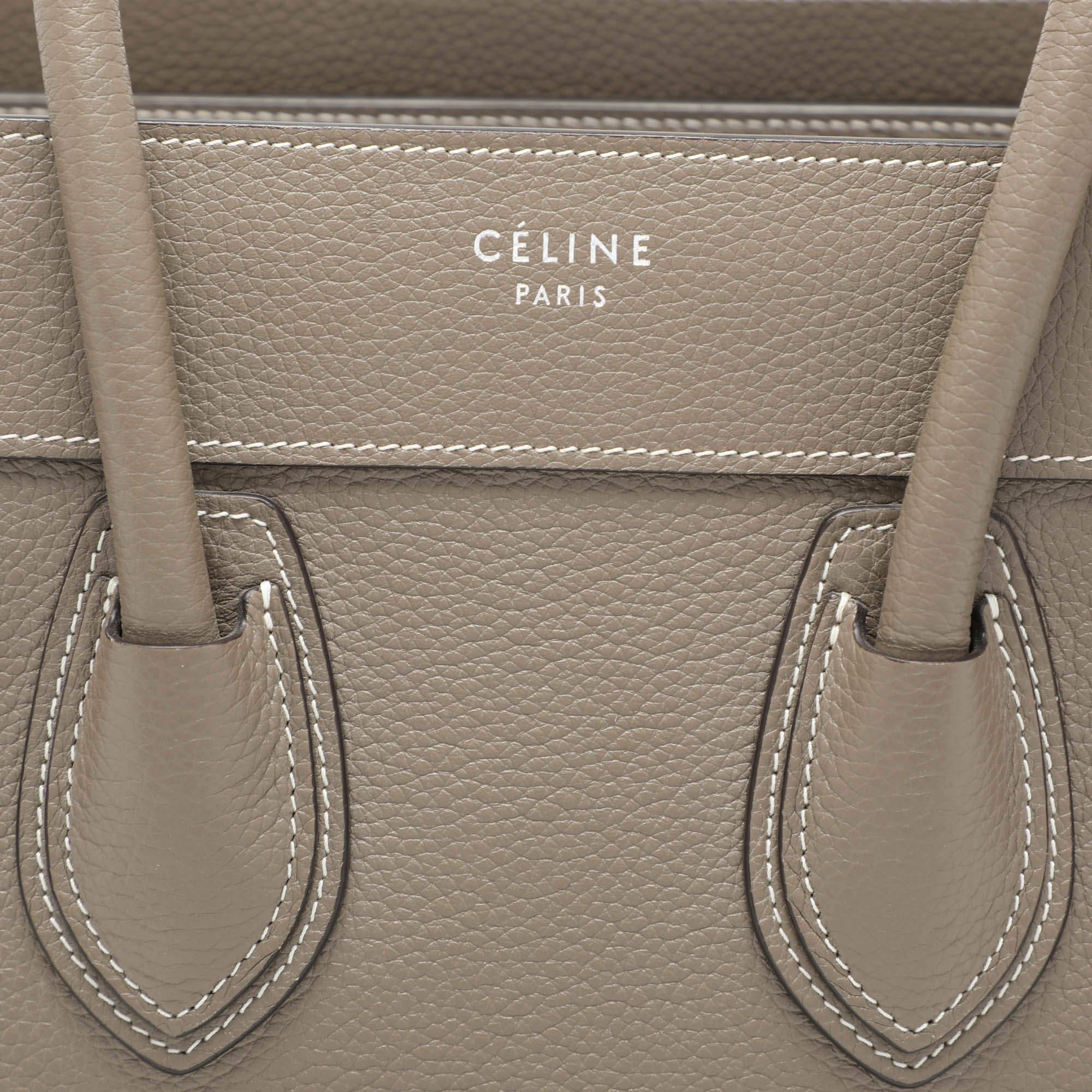 Celine Beige Leather Micro Luggage Tote 1
