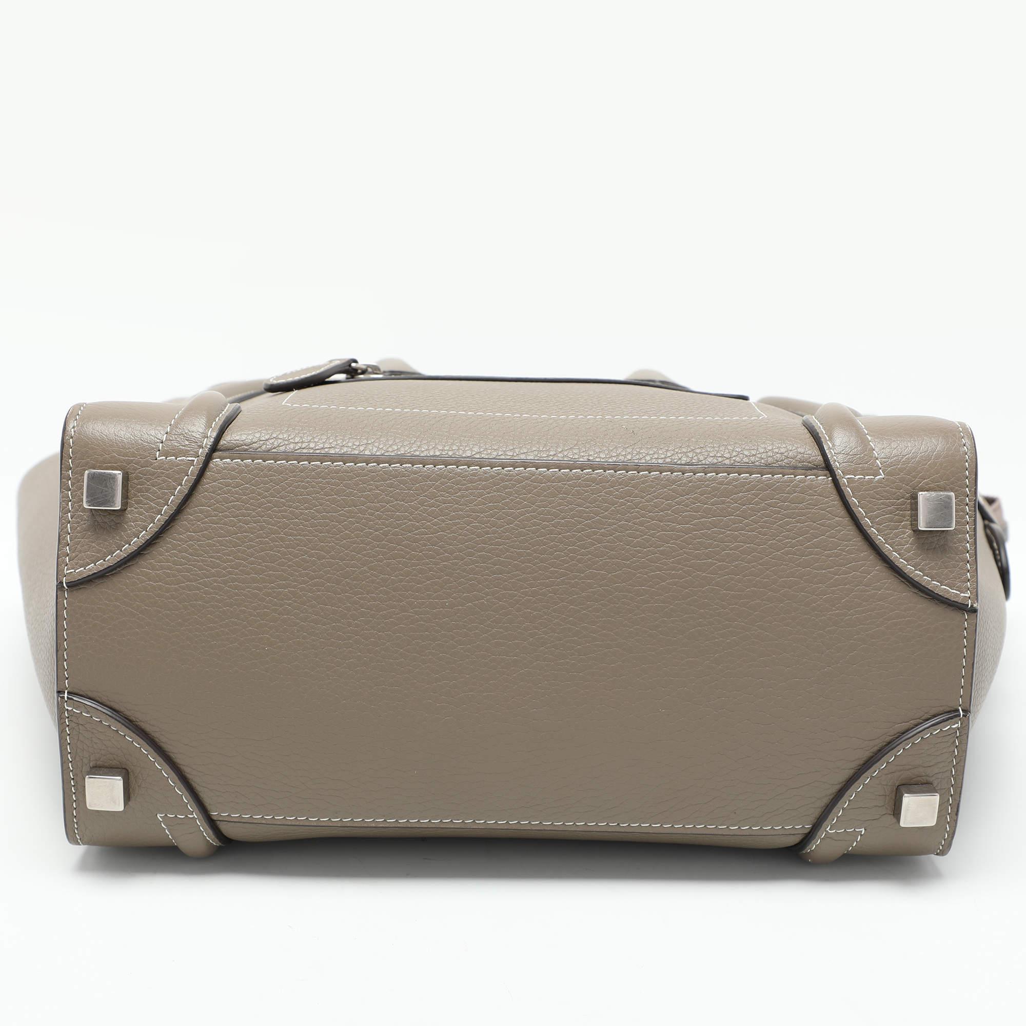 Celine Beige Leather Micro Luggage Tote 2
