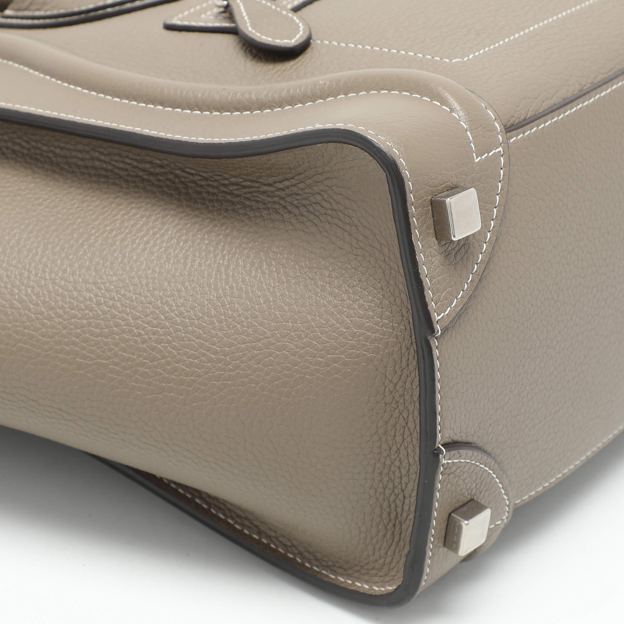 Celine Beige Leather Micro Luggage Tote 5