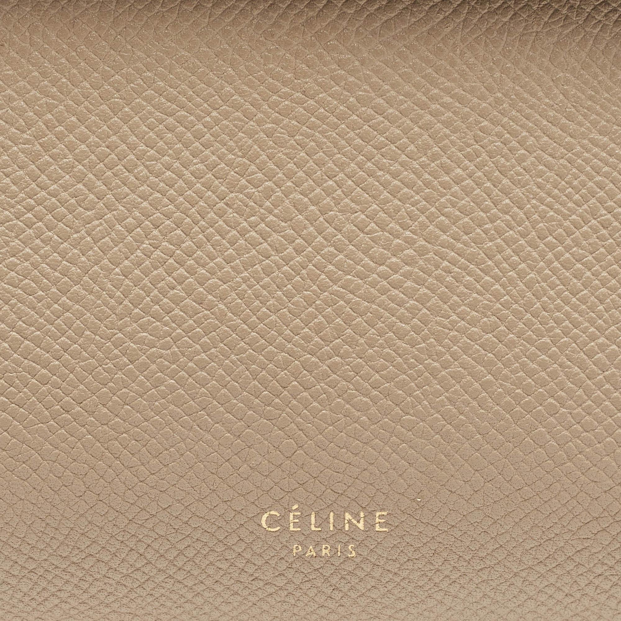 Celine Beige Leather Mini Belt Top Handle Bag For Sale 9