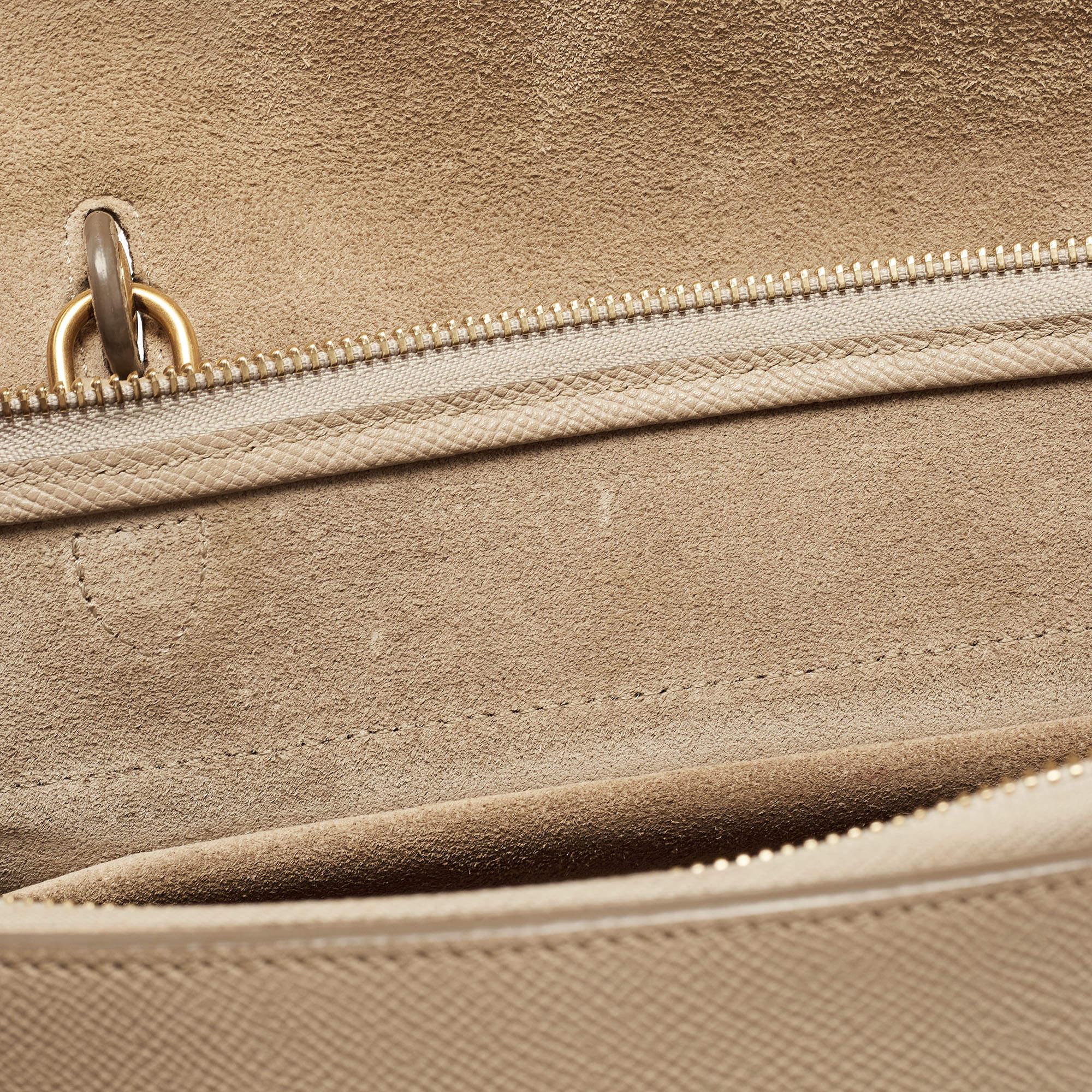 Celine Beige Leather Mini Belt Top Handle Bag For Sale 13