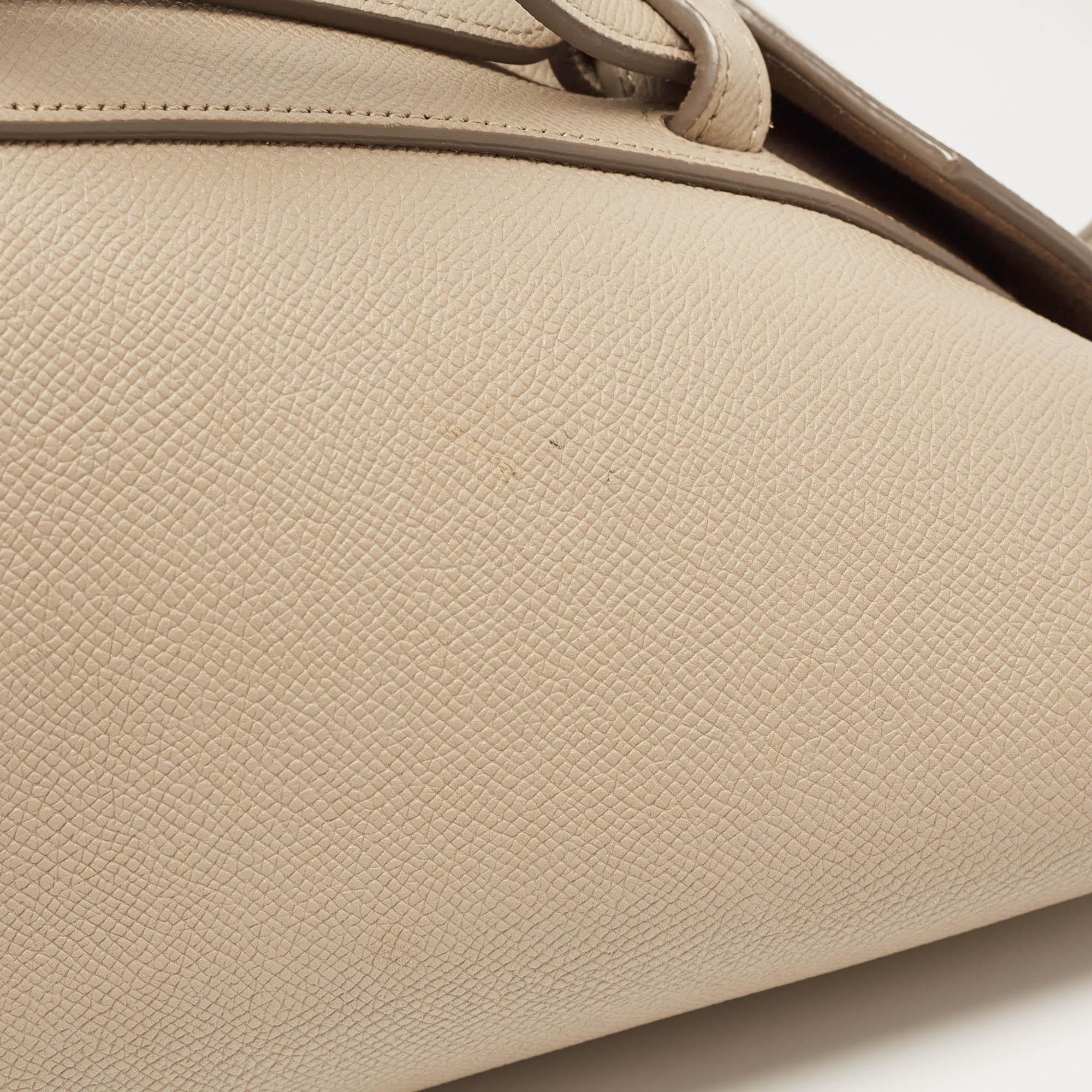 Celine Beige Leather Mini Belt Top Handle Bag For Sale 3