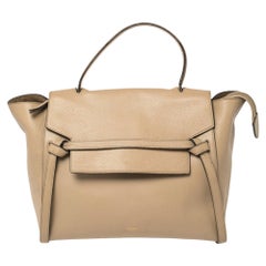 Celine Beige Leather Mini Belt Top Handle Bag