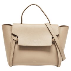 Celine mini sac ceinture à poignée en cuir beige