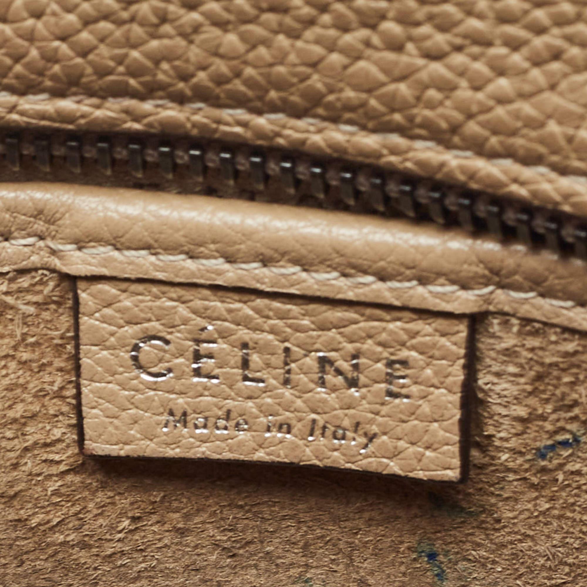 Céline Beige Leather Nano Luggage Tote 9
