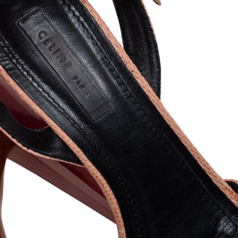 Celine Beige Leather Strappy Sandals Size 39 In Good Condition In Dubai, Al Qouz 2