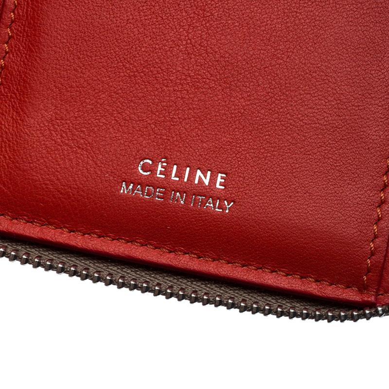 Celine Beige Leather Zip Around Wallet 2