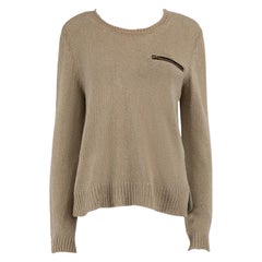 Céline Beige Linen Panel Knit Jumper Size L