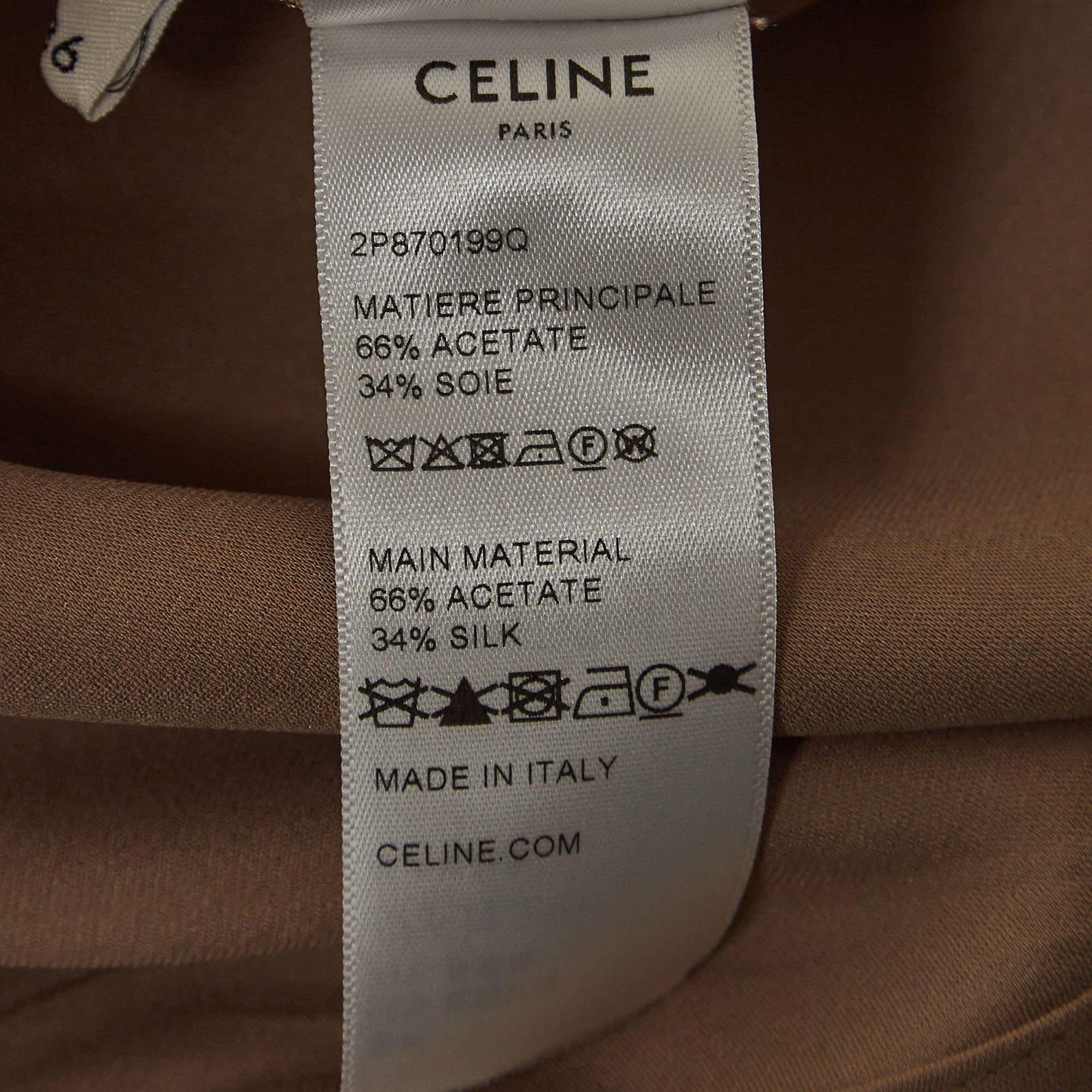 Celine Beige Logo Applique Satin Athletic Pants S 1