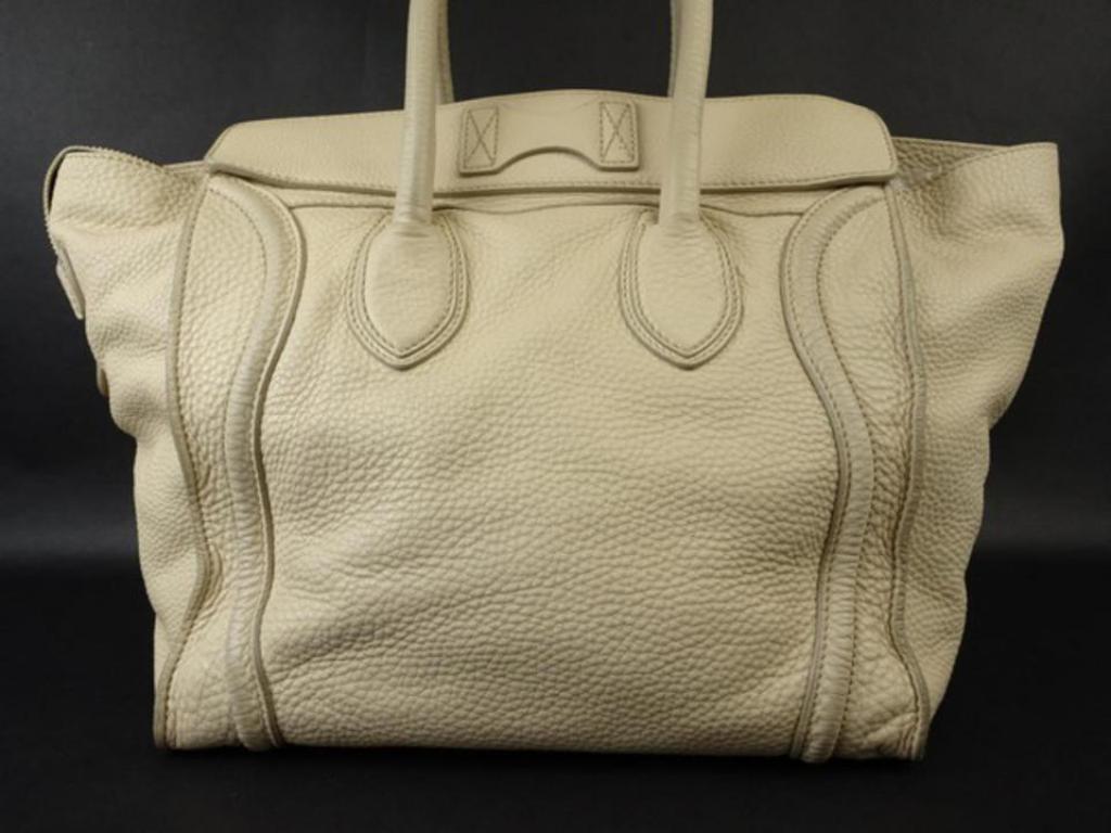 Women's Céline Beige Luggage Pebbled Leather Mini Tote 216133 For Sale