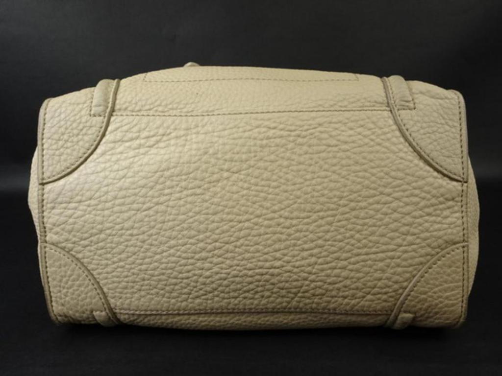 Céline Beige Luggage Pebbled Leather Mini Tote 216133 For Sale 2