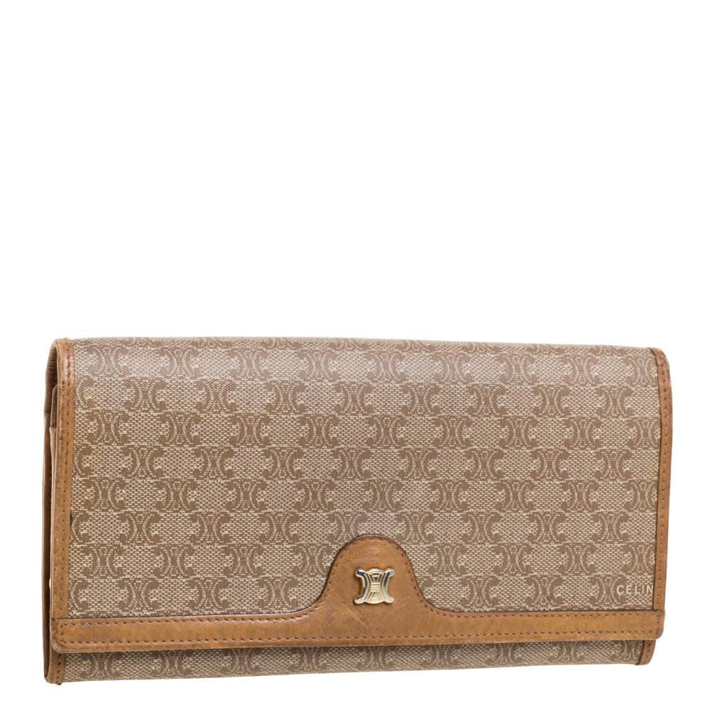 Portafoglio Celine Beige in tela e pelle Coates In condizioni buone in vendita a Dubai, Al Qouz 2