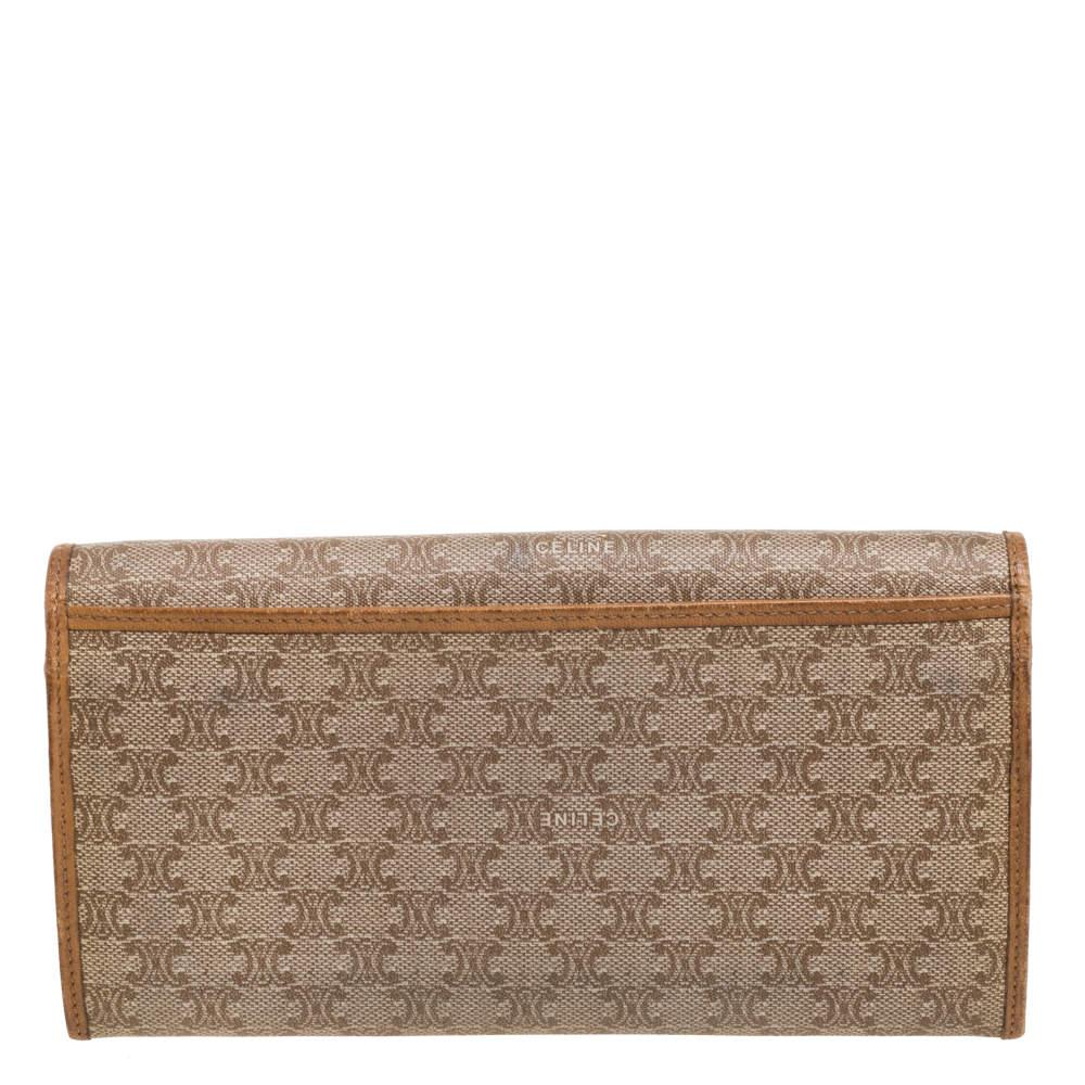 Donna Portafoglio Celine Beige in tela e pelle Coates in vendita