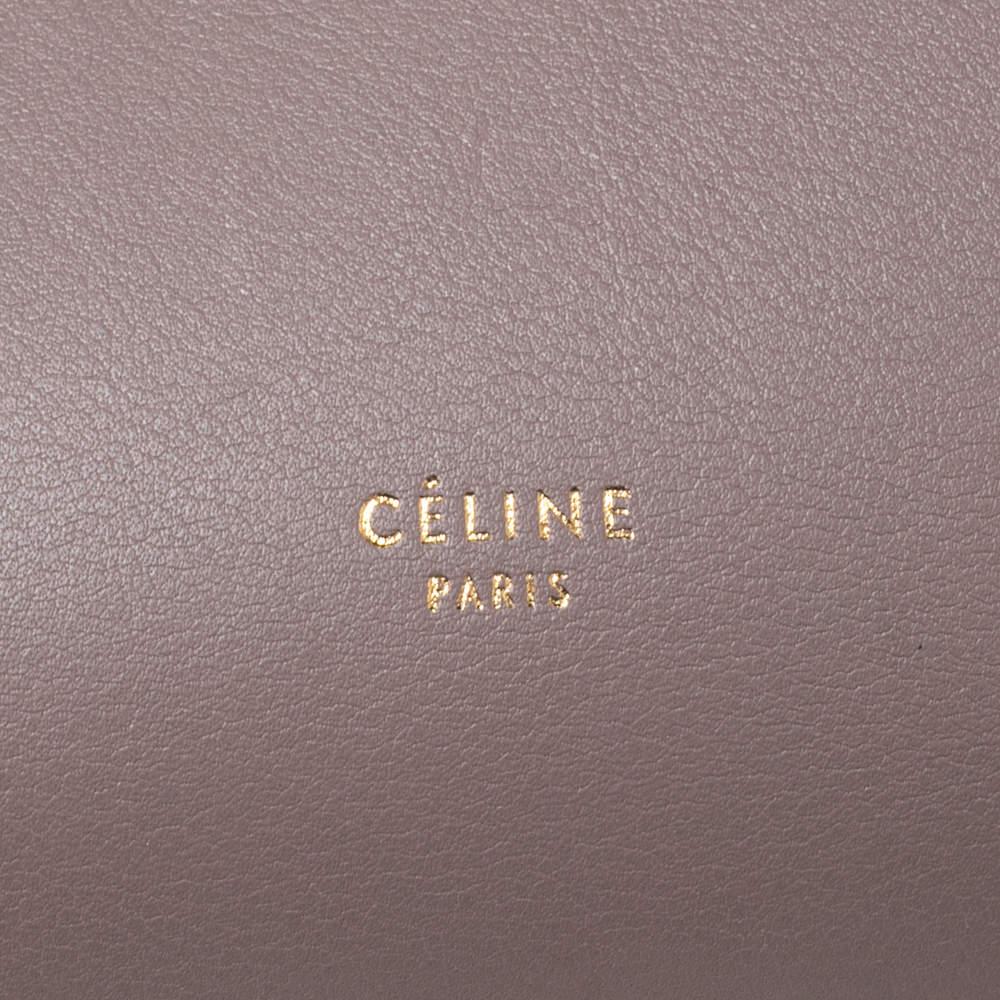 Celine Beige/Navy Blue Leather Mini Belt Top Handle Bag For Sale 4