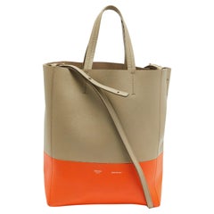 Celine Beige/Orange Leder Kleine Vertikale Cabas-Tasche