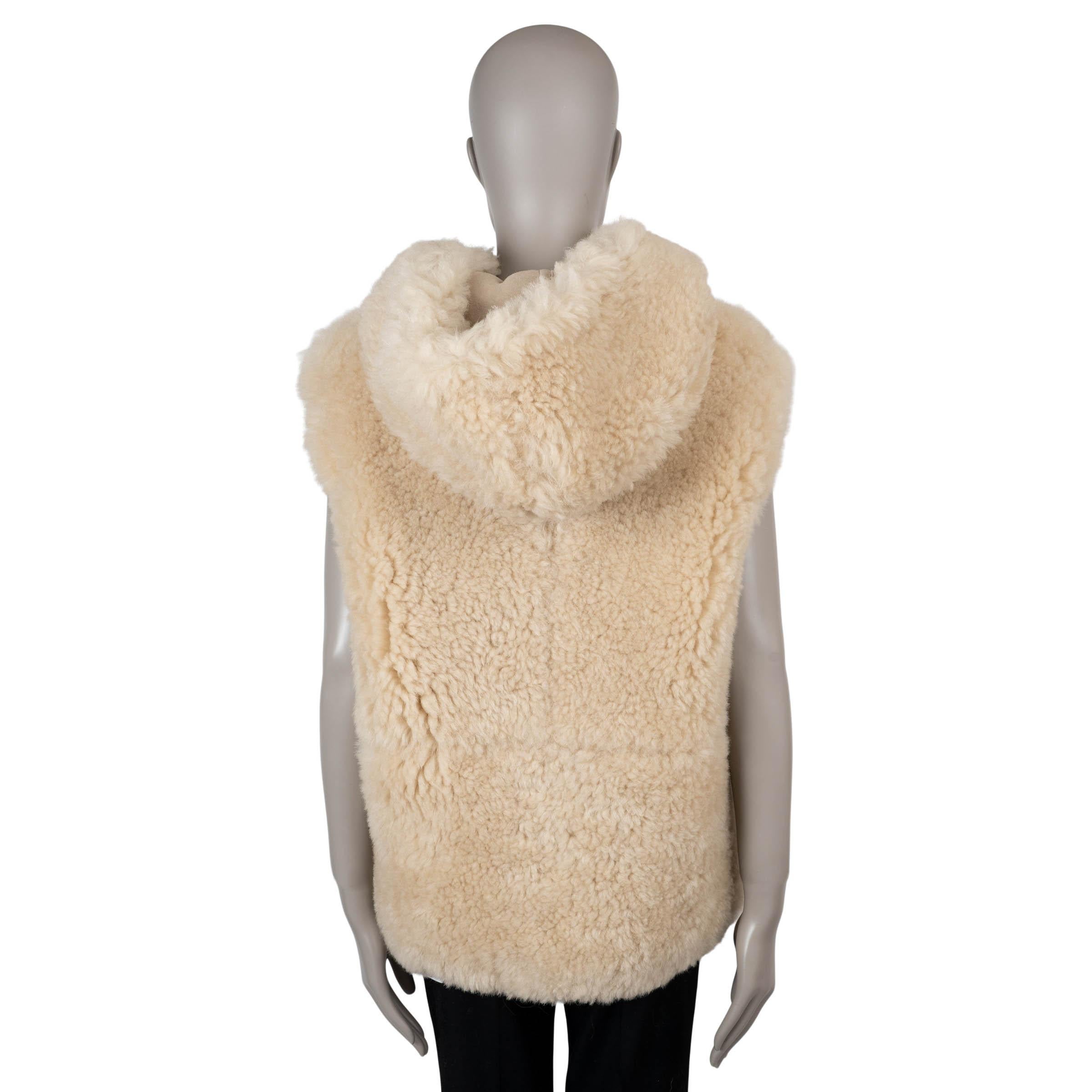 CELINE beige CHALECO CON CAPUCHA Chaqueta 40 M Beige en venta