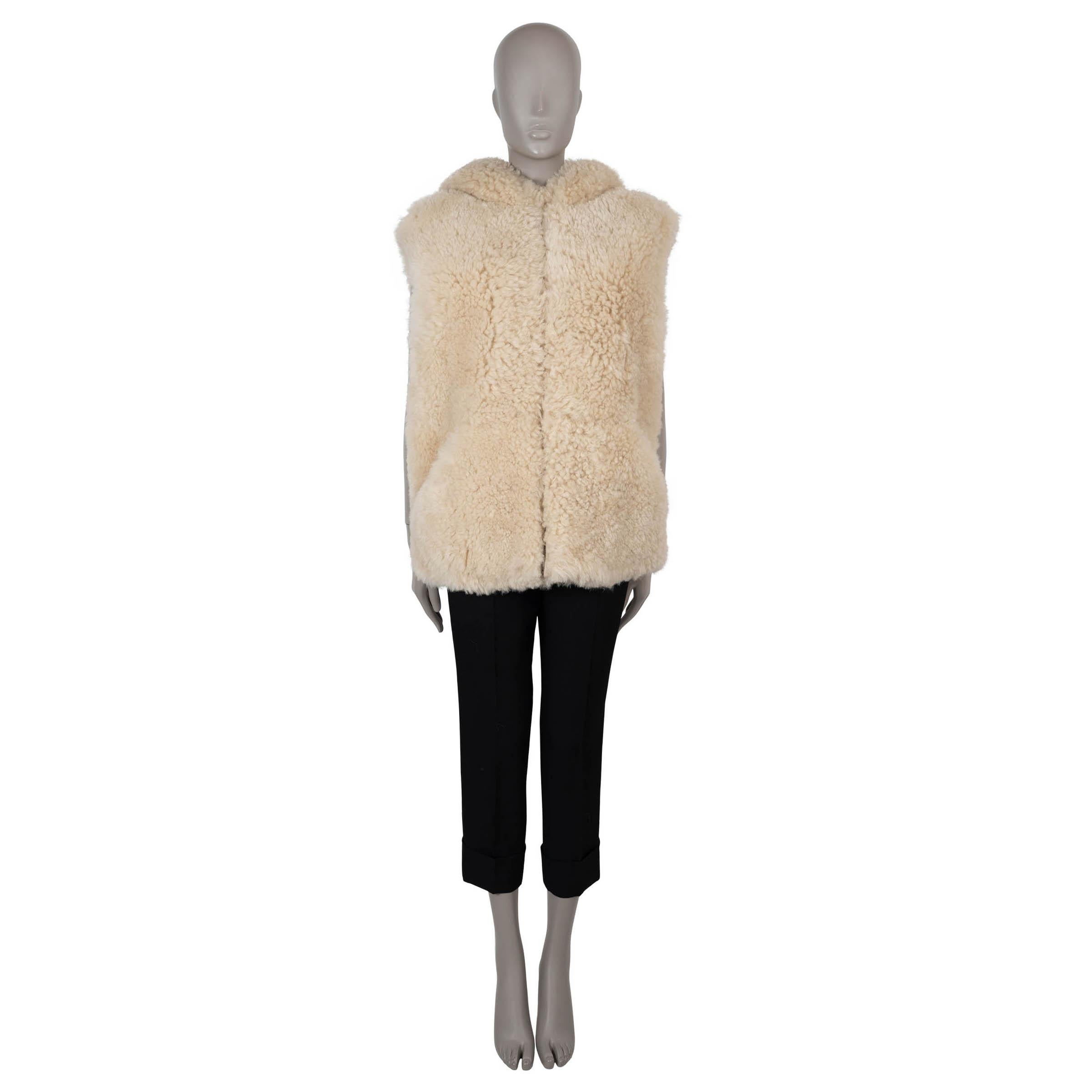 De las mujeres CELINE beige CHALECO CON CAPUCHA Chaqueta 40 M en venta