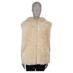 CELINE beige CHALECO CON CAPUCHA Chaqueta 40 M