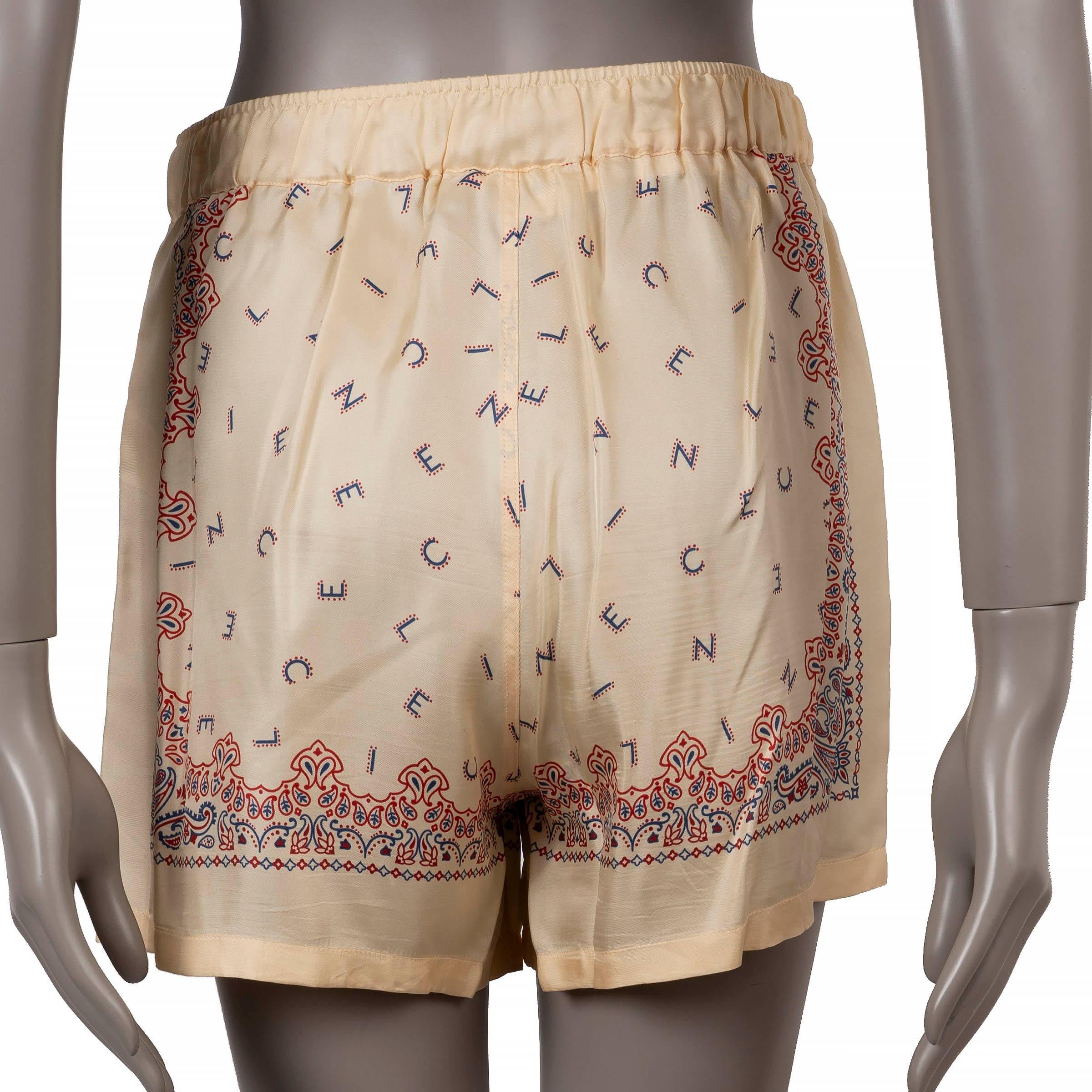 CELINE seda beige 2023 BANDANA PRINT BOXER Pantalones cortos 38 S Beige en venta