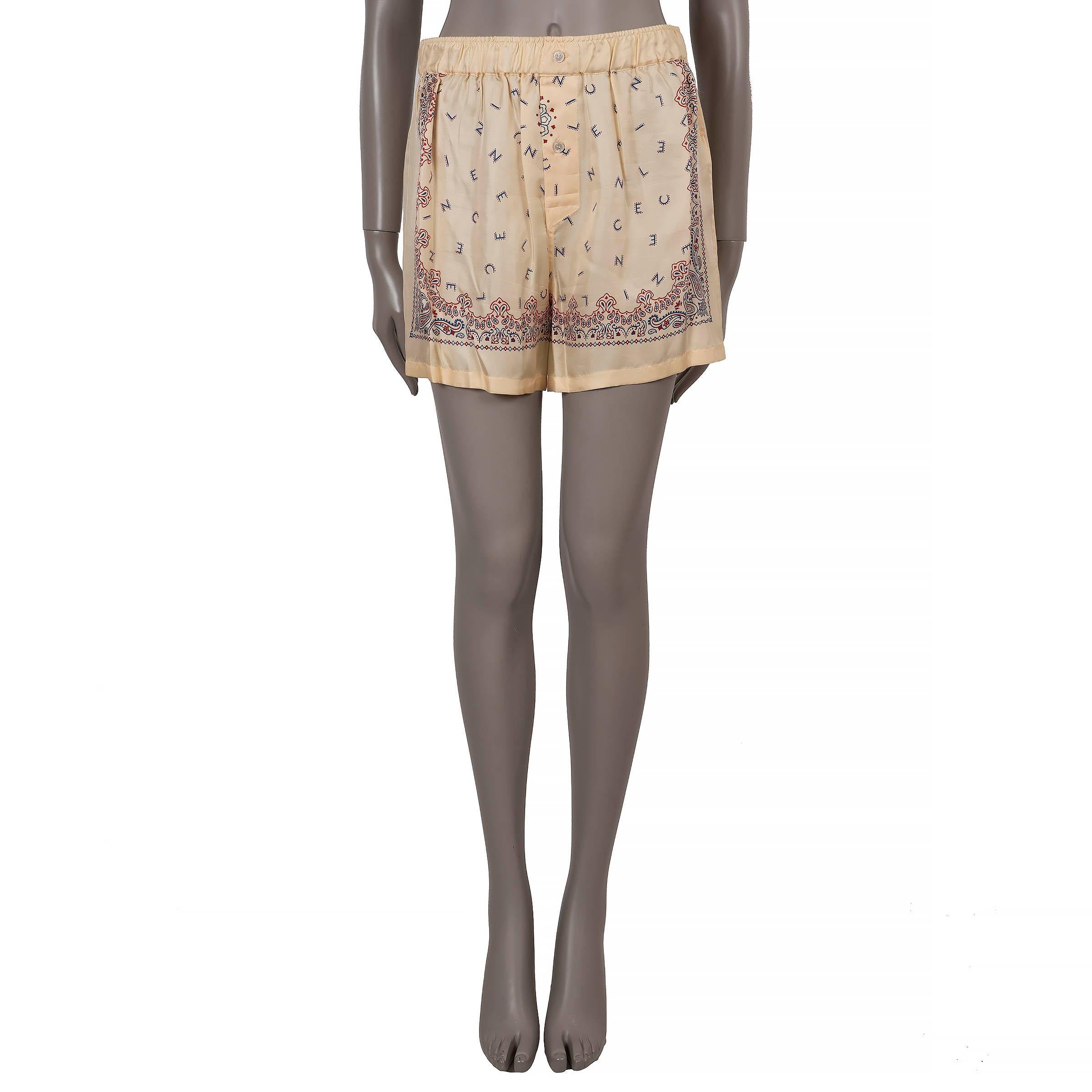 CELINE seda beige 2023 BANDANA PRINT BOXER Pantalones cortos 38 S en Excelente estado para la venta en Zürich, CH