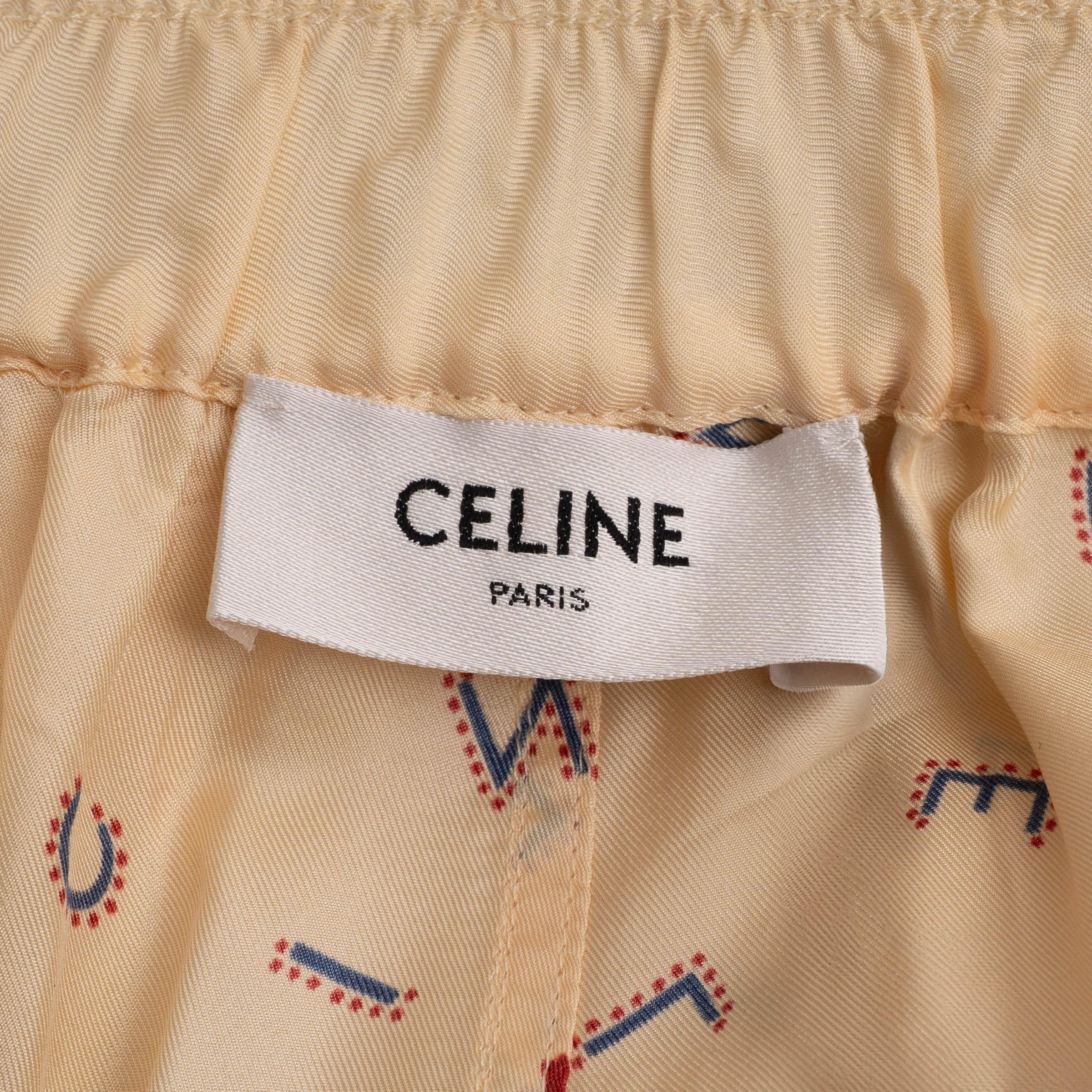 CELINE seda beige 2023 BANDANA PRINT BOXER Pantalones cortos 38 S en venta 1