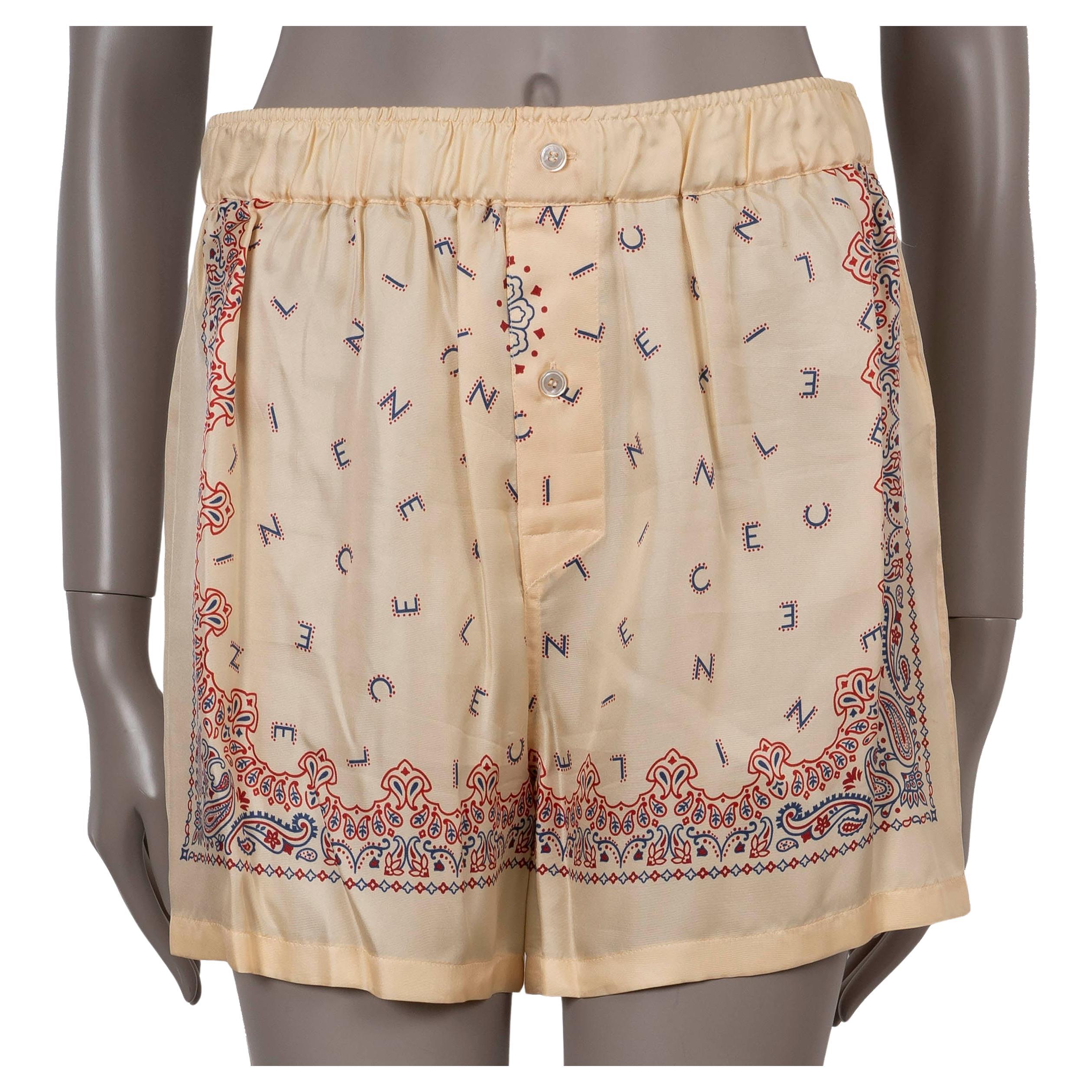 CELINE seda beige 2023 BANDANA PRINT BOXER Pantalones cortos 38 S en venta