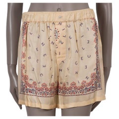 CELINE beige silk 2023 BANDANA PRINT BOXER Shorts Pants 38 S