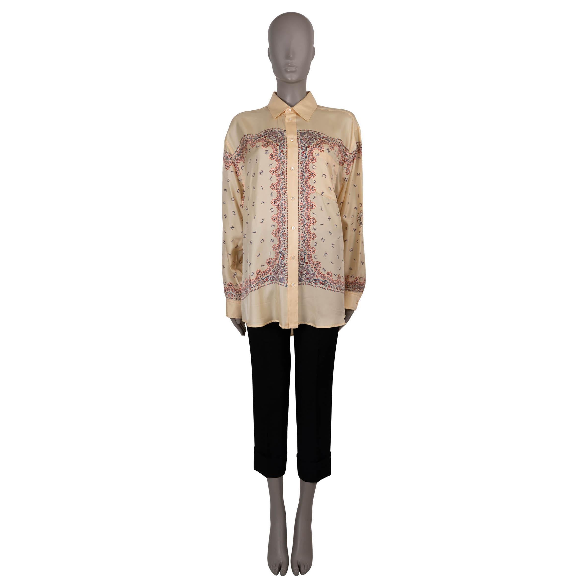 CELINE beige seda 2023 BANDANA PRINT TWILL OVERSIZED Camisa 38 S en Bastante bueno estado para la venta en Zürich, CH