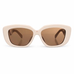 Celine, Sonnenbrille „Triomphe“ in Beige und Elfenbein
