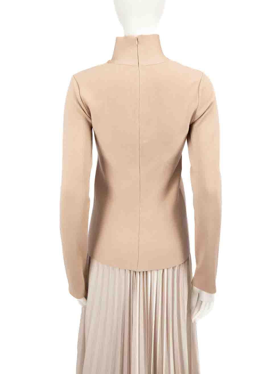 Céline Beige Turtleneck Knit Top Size S In Excellent Condition For Sale In London, GB