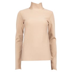 Céline Beige Turtleneck Knit Top Size S