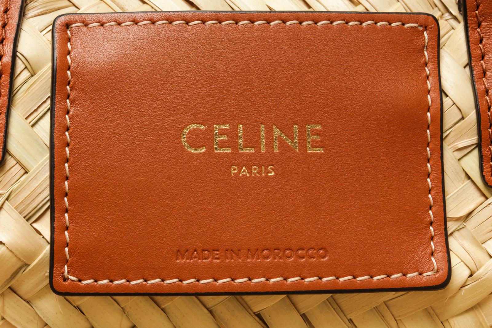 Klassische Korb-Tragetasche aus Korbweide von Celine für Teen Triomphe in Beige Damen im Angebot