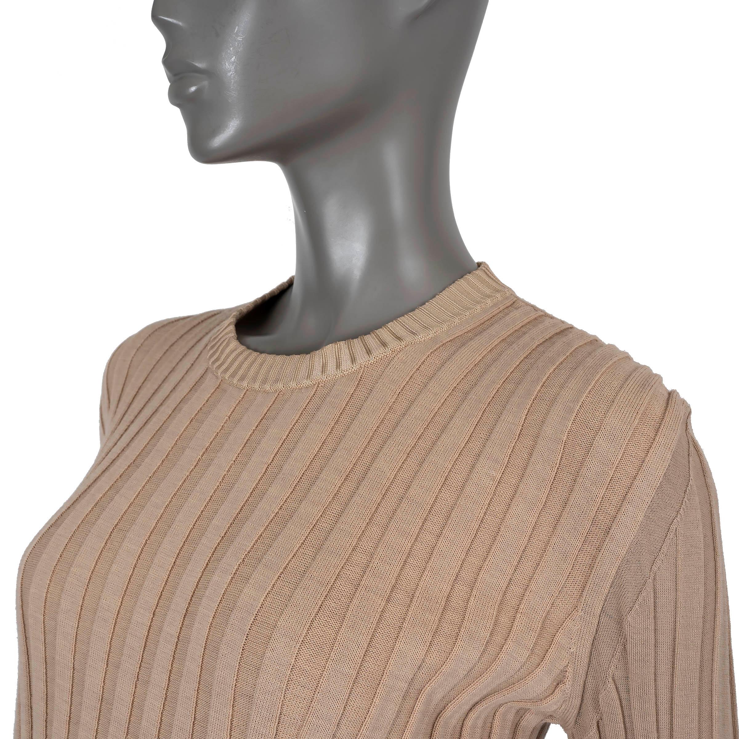 Pull en laine beige BELL SLEEVE RIB-Knit 2015 CELINE Pour femmes en vente