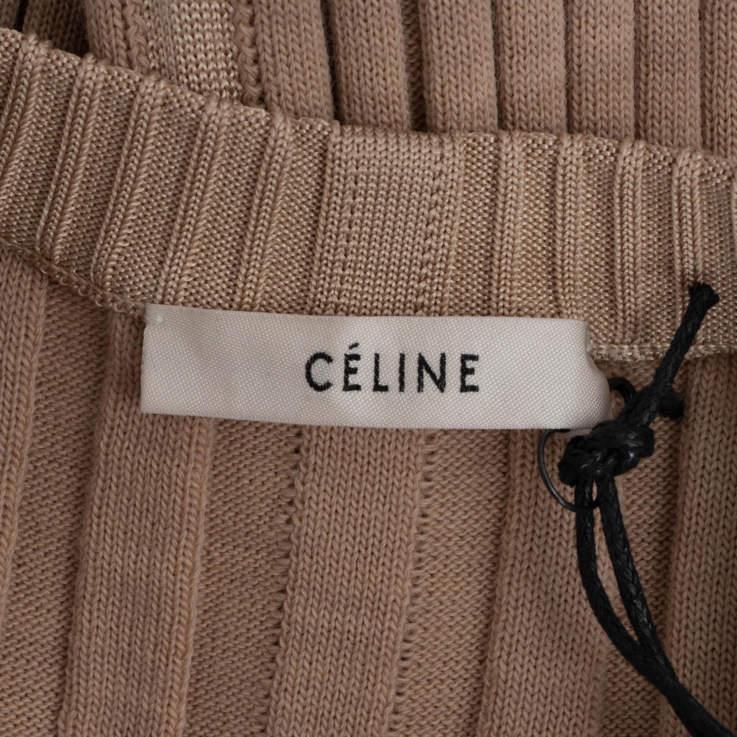 Pull en laine beige BELL SLEEVE RIB-Knit 2015 CELINE en vente 2