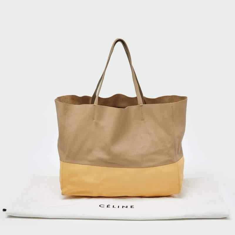 Celine Beige/Yellow Leather Vertical Cabas Tote 4
