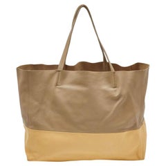 Celine Beige/Gelbes Leder Vertikale Cabas-Tasche