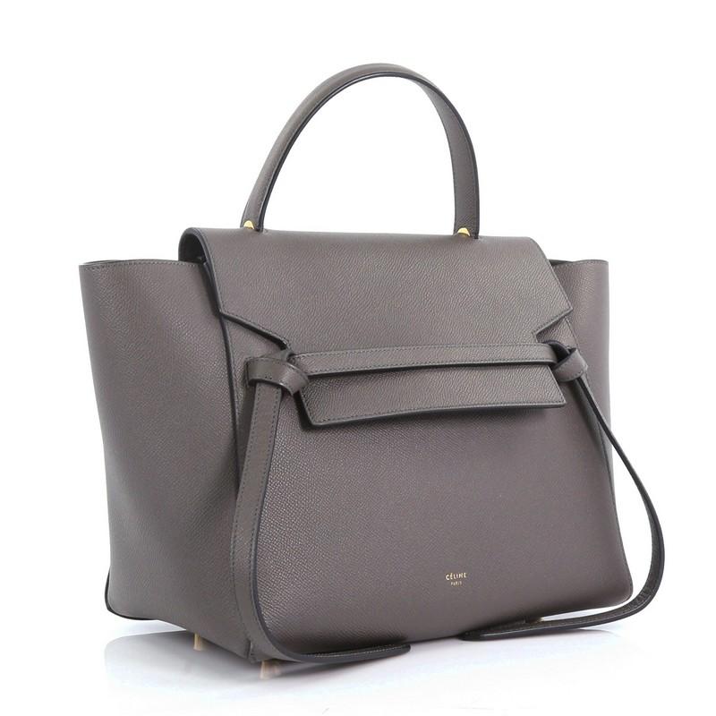 Gray Celine Belt Bag Grainy Leather Mini