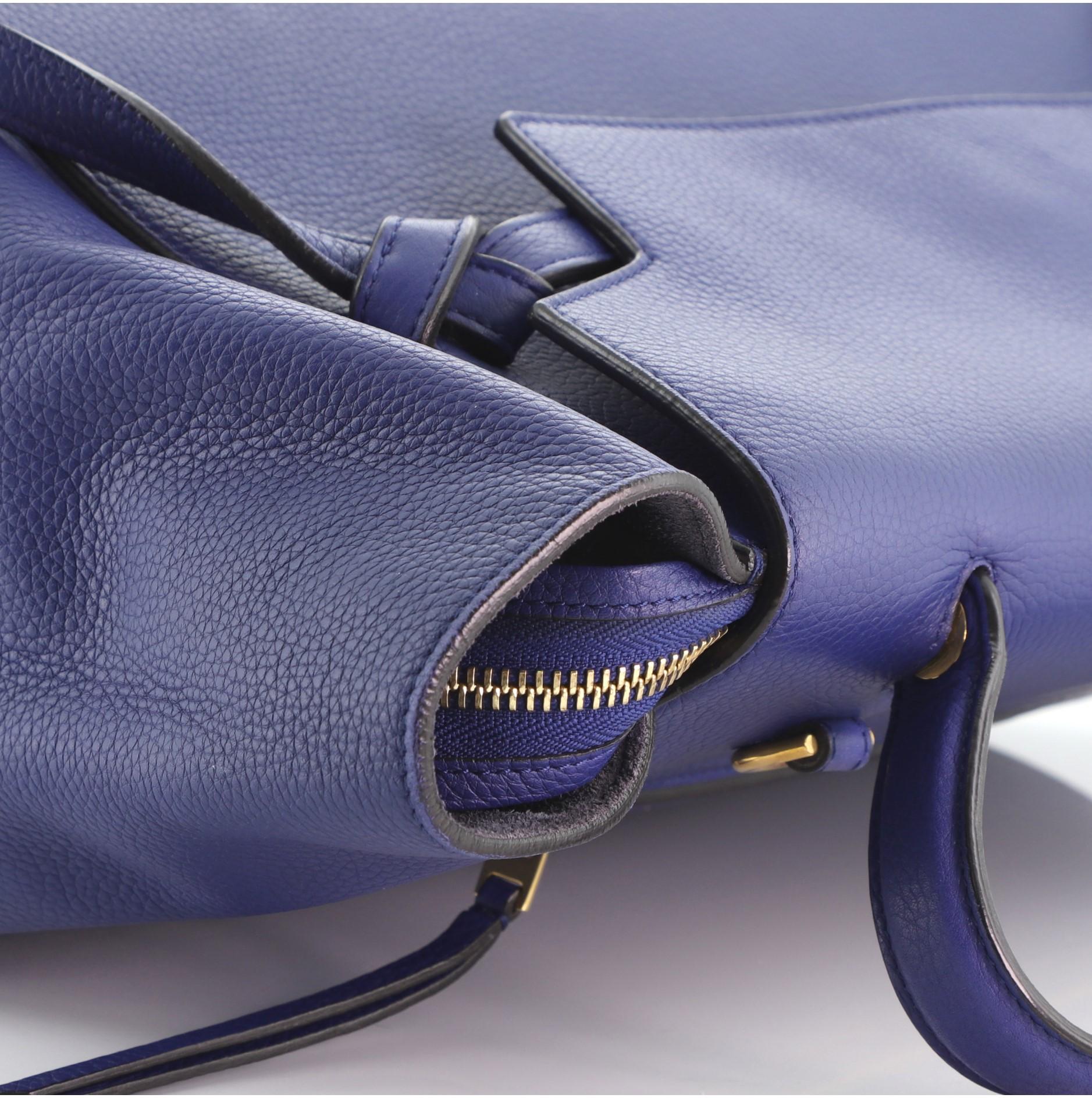Gray Celine Belt Bag Textured Leather Medium Blue