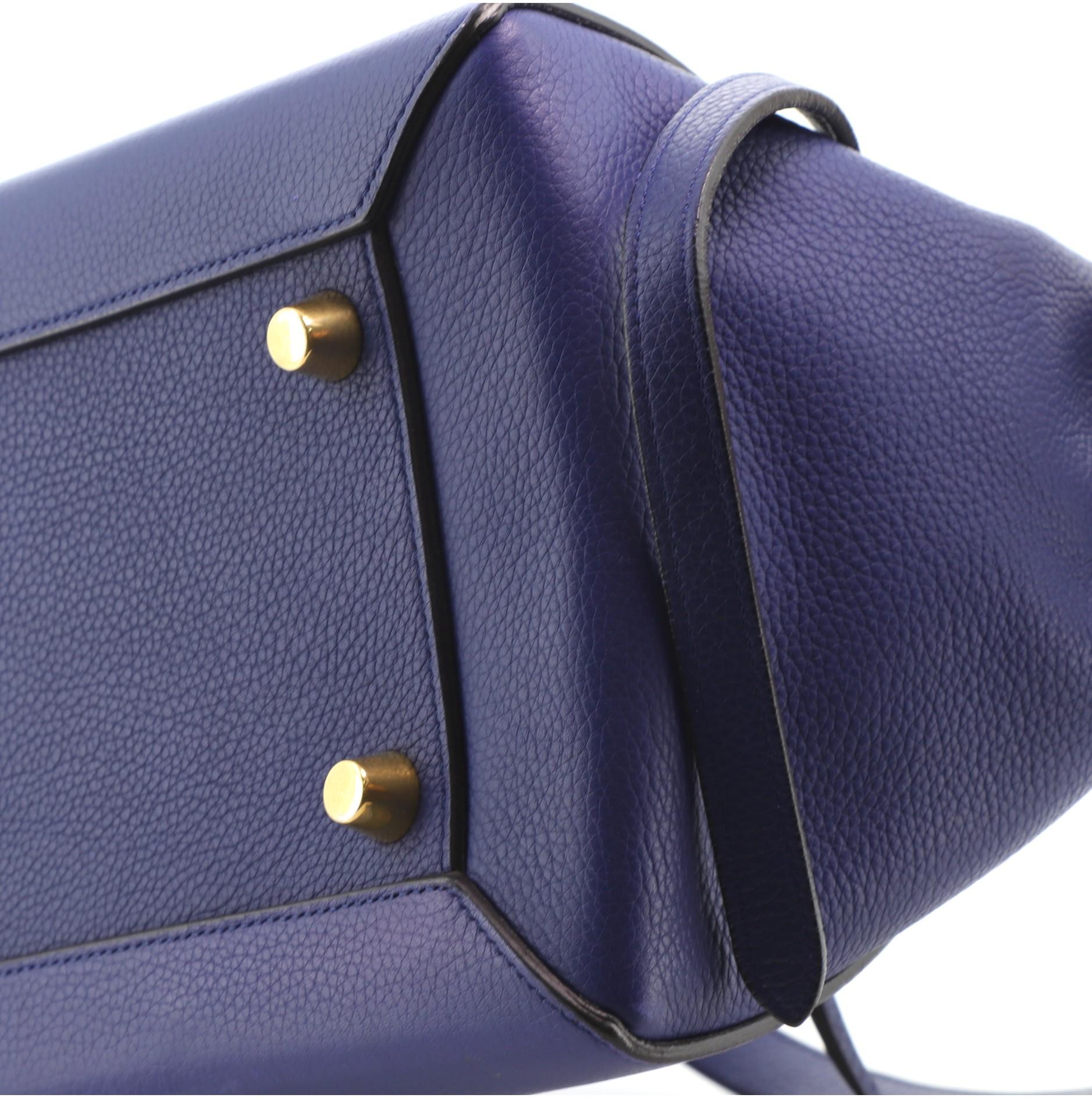 Celine Belt Bag Textured Leather Medium Blue In Good Condition In Irvine, CA