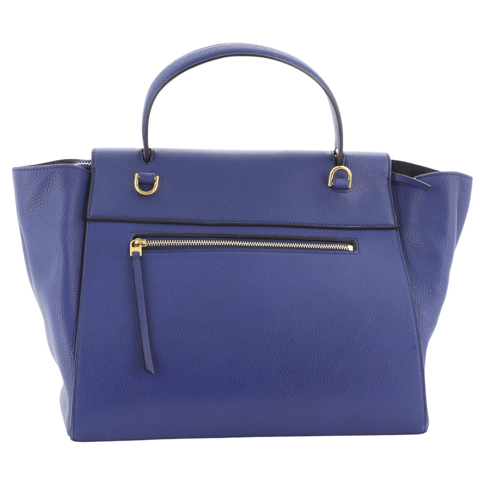 Celine Belt Bag Textured Leather Medium Blue