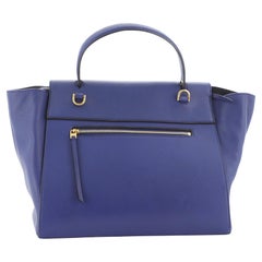 Vintage Celine Belt Bag Textured Leather Medium Blue
