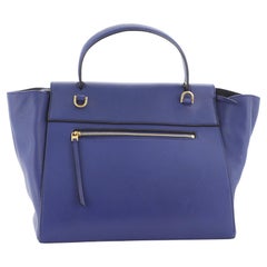 Vintage Celine Belt Bag Textured Leather Medium Blue