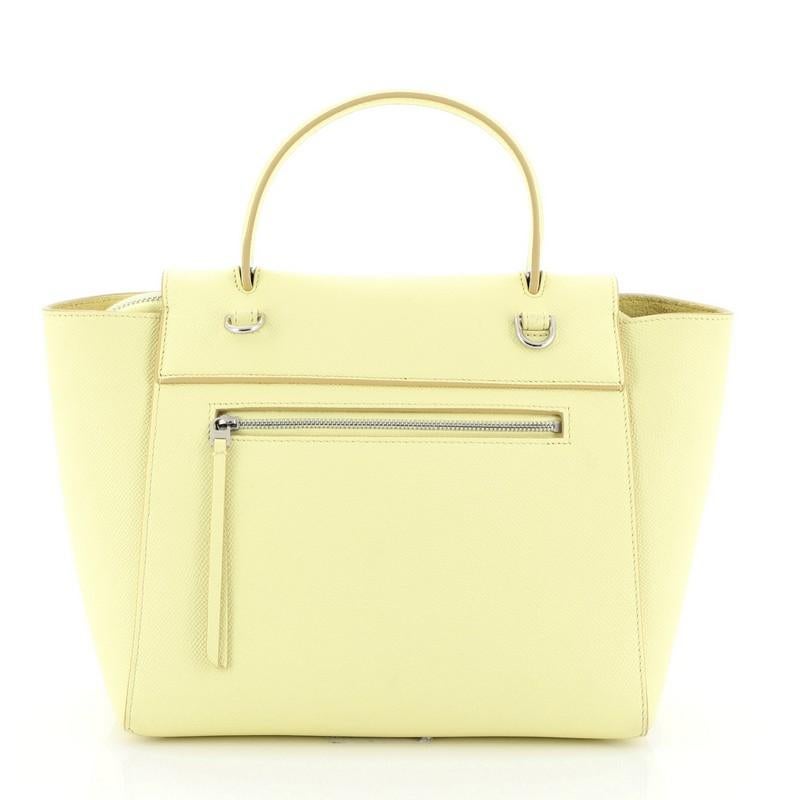 Yellow Celine Belt Bag Textured Leather Micro 