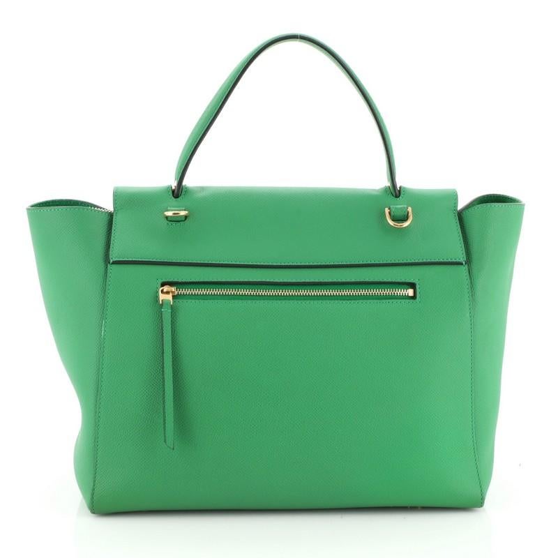 Green Celine Belt Bag Textured Leather Mini