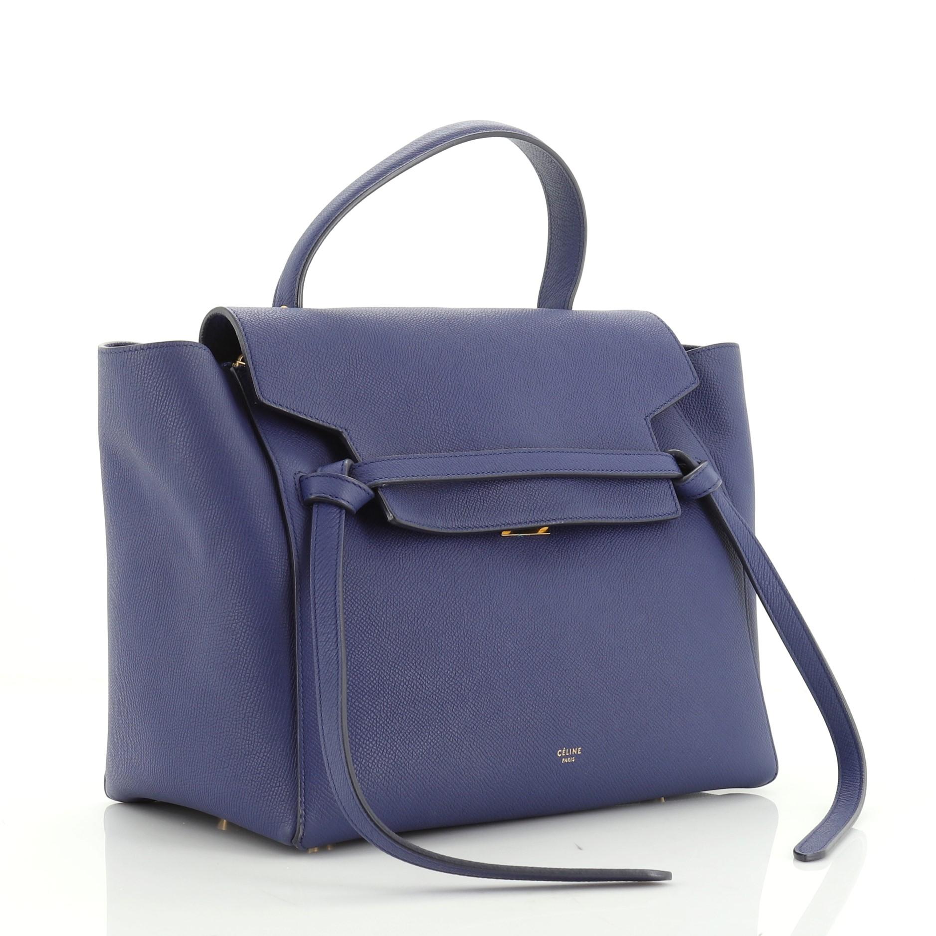 Purple Celine Belt Bag Textured Leather Mini 
